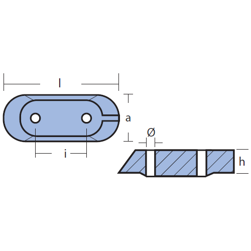 Anodo Piastrina per motore Yamaha 4-15 HP (up to 1989), Anodi Yamaha Zinco